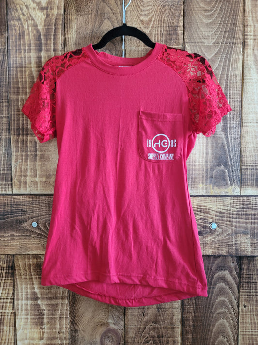 RED LACE TSHIRT